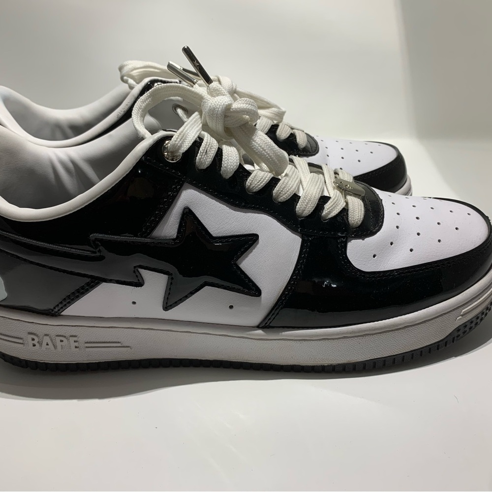 BAPE Black and White Men's Sneakers